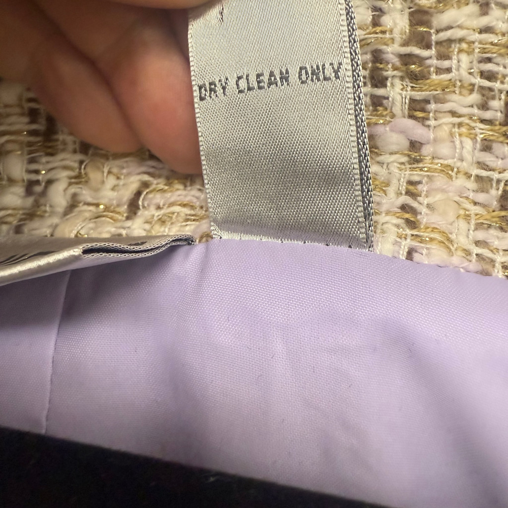 Women's Chico's Plus 16 Tweed Blazer Jacket Beige Purple - Picture 12 of 14